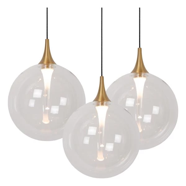 Lucide Premium GISELA - Pendelleuchten - Ø 36 cm - LED Dim. - 3x4,3W 2700K - Transparent - detail 1